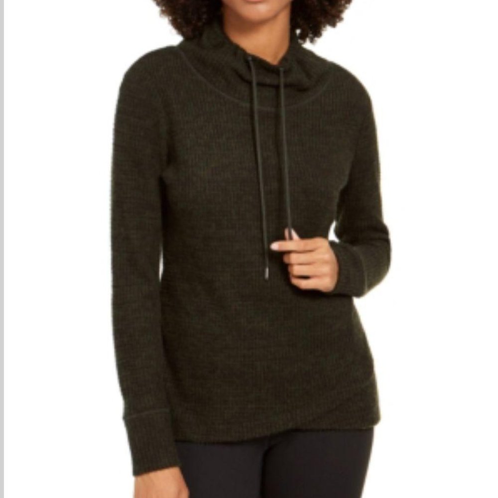 Cowl-Neck Tulip-Hem Top